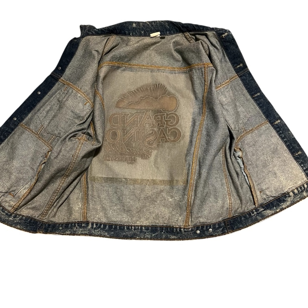 Vintage Grand Casino Hinckley ACID WASH DENIM JACKET XL Made in USA Jean jacket - Picture 10 of 10